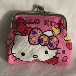 Hello Kitty coin purse Hello Kitty hearts graphics pink.4”X3-1/2”